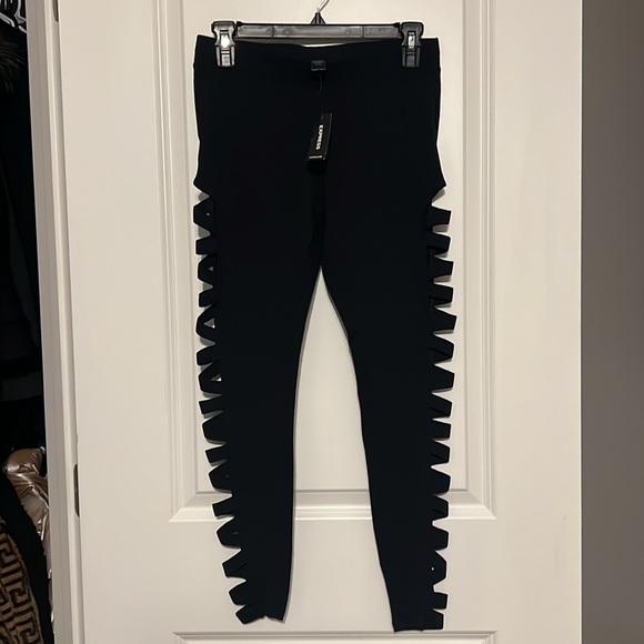 Express Sexy Cut Out Black Leggings Size Small - Picture 5 of 8